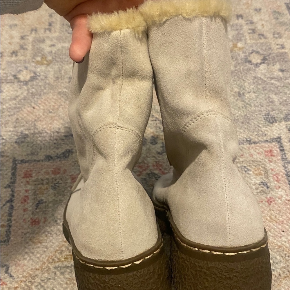 G.H. Bass & Co. Women’s Light Tan Fur-Lined Square Toe Winter Size 8.5 Boots NWT - Picture 10 of 11